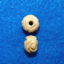 Hand-Carved Bone Rondelle — Tea Dyed