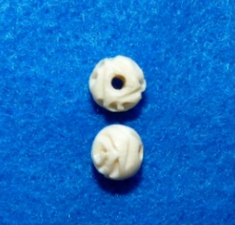 Hand-Carved Bone Rondelle — Tea Dyed 9mm