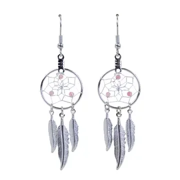 Dream Catcher Earrings with Pink Tourmaline
