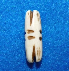 Hand-Carved Bone Tube — Tea Dyed 1"