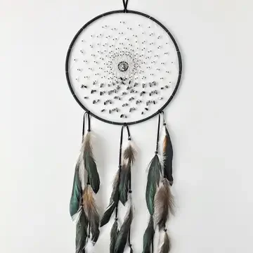 9" Energy Flow Dream Catcher with Glass Beads and Hematite (BC First Nations)