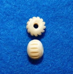 Hand-Carved Bone Rondelle (Style C) — Tea Dyed 11mm