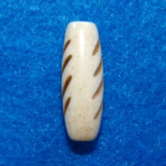 Hand-Carved Bone Tube (Chevron Style) — Tea Dyed 1"