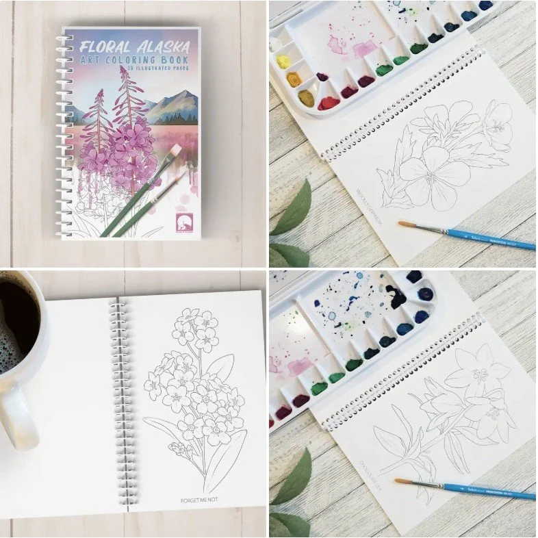 Floral Alaska Art Coloring Book