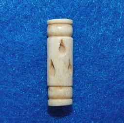 Hand-Carved Bone Tube (Twist Style) — Tea Dyed 1"