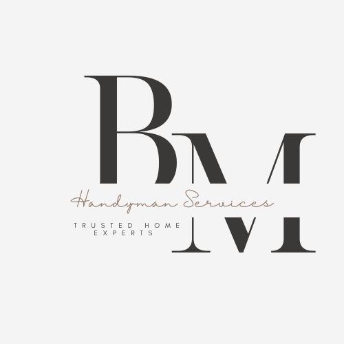 Logo for handyman services with stylized letters and the words "Trust Home Experts" and "Handyman Services"