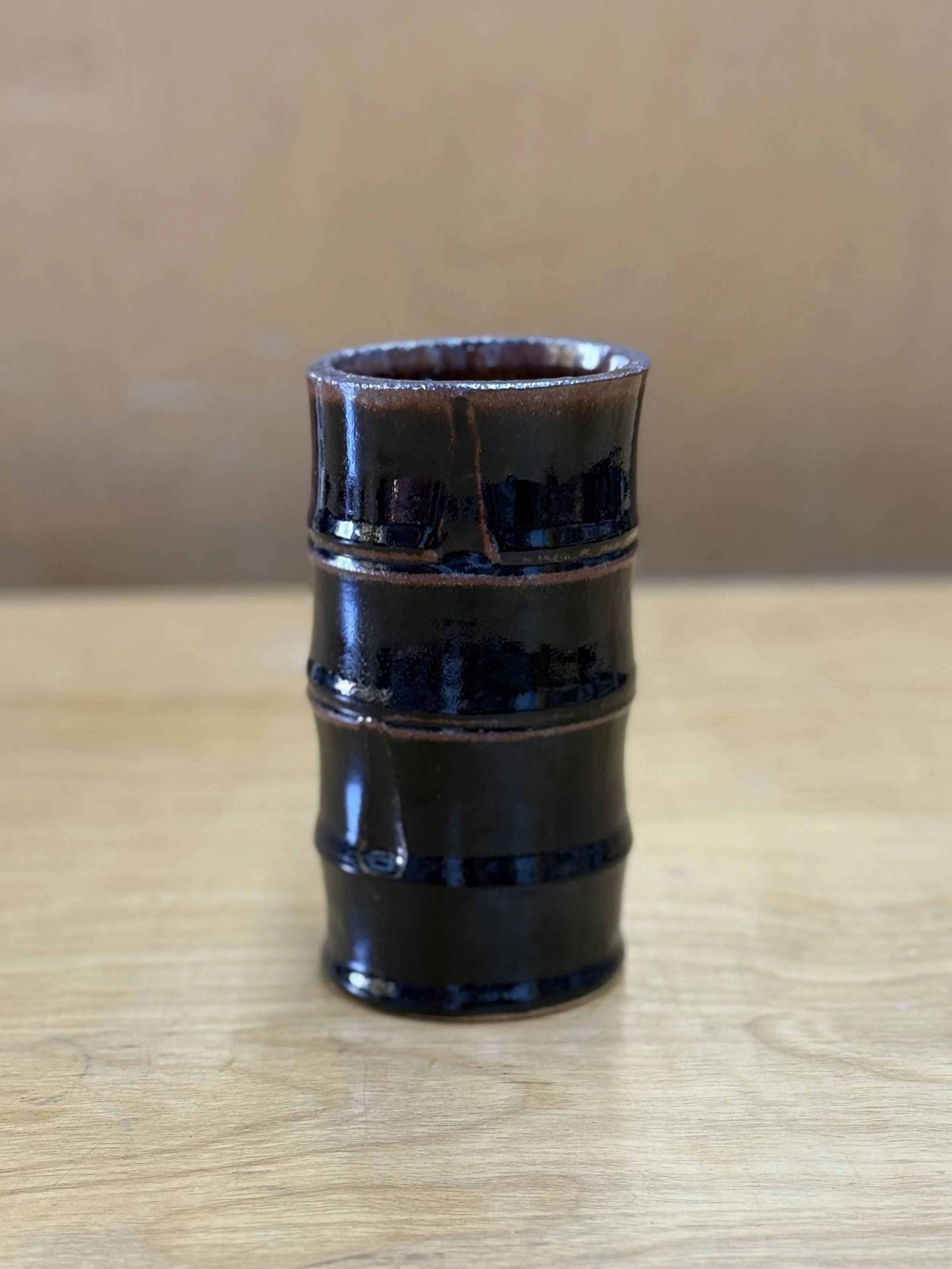 Black Bamboo Brush Holder
