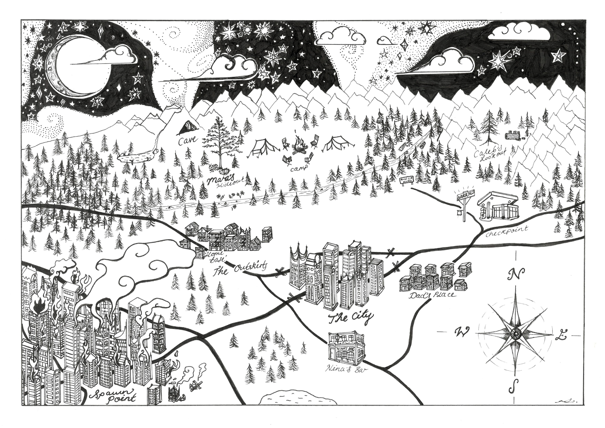 Book Cover for Jenny Ross,
Pen on Paper, 21.0 x 29.7 cm