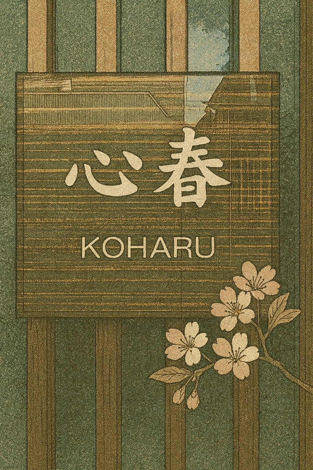 玄関入口の「心春」の表札