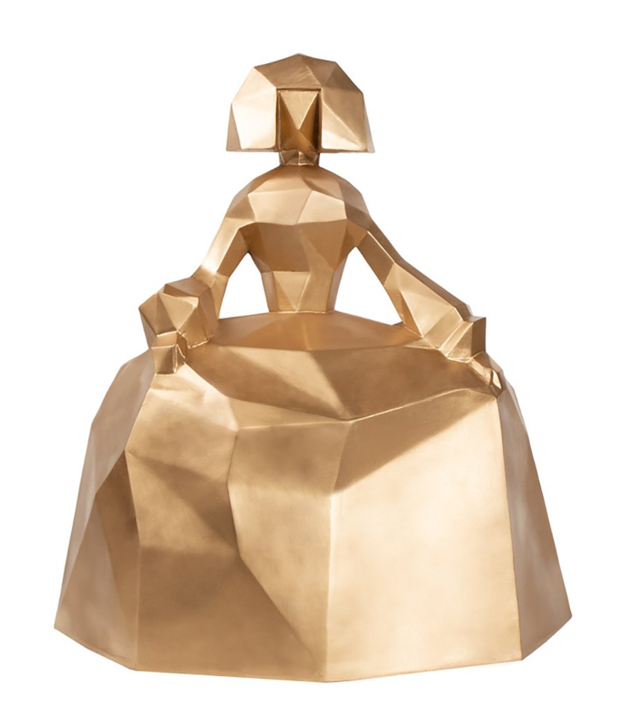 Menina Cayetana 
52 cms. / 45.5 cms. ancho / 32.5 cms. - Poliedrica - Color Blanco - .Fibra de vidrio, pintura acrilica, P. 3.5 Kg Menina también en 32 cms. - resina  
 Inquire 