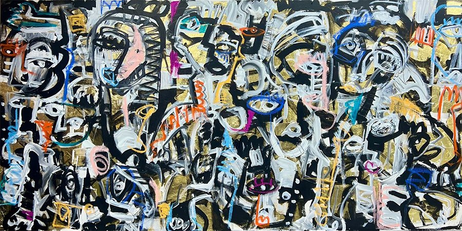 De la Serie Convivio III 
100 x 200 cms - Mixta s/tela, 2023  
 Inquire 