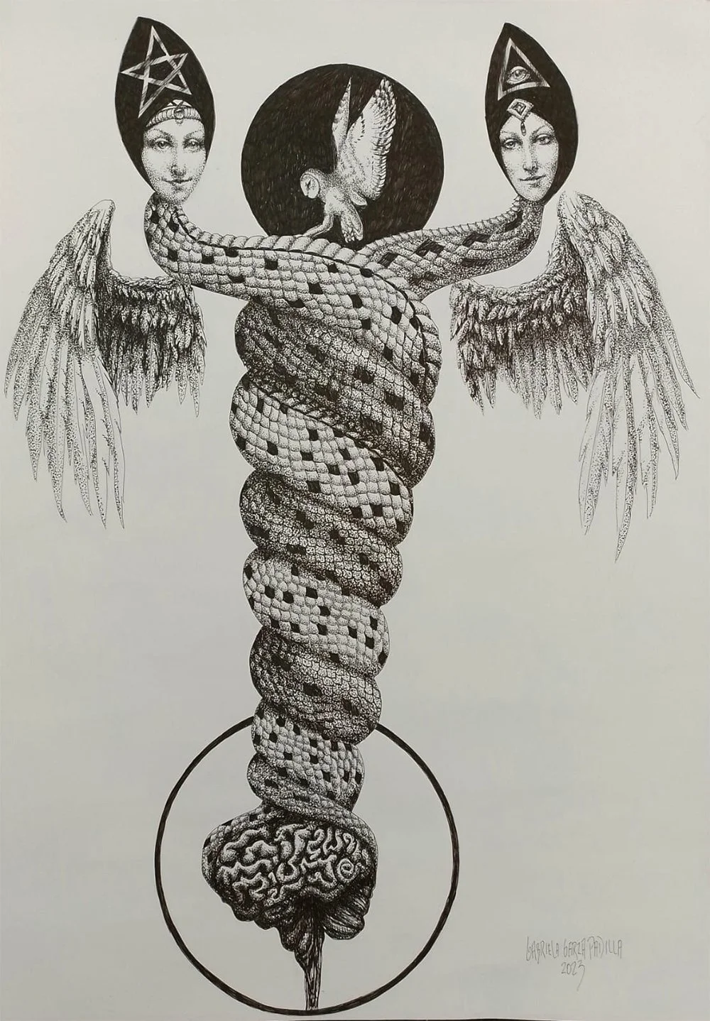 Wisdom 
059 x 042 cms - Tinta s/ papel  
 Inquire 