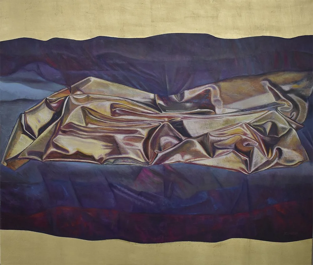 Ifigenia en el Mar 
120 x 140 cms - Temple, óleo y hoja de oro/tela  
 Inquire 