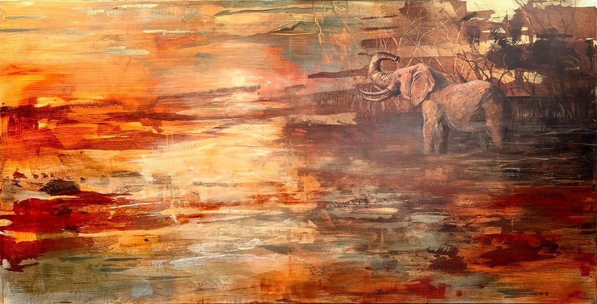 Marisma de un gigante  
100 x 200 cms - Acrílico s/tela  
 Consultar 