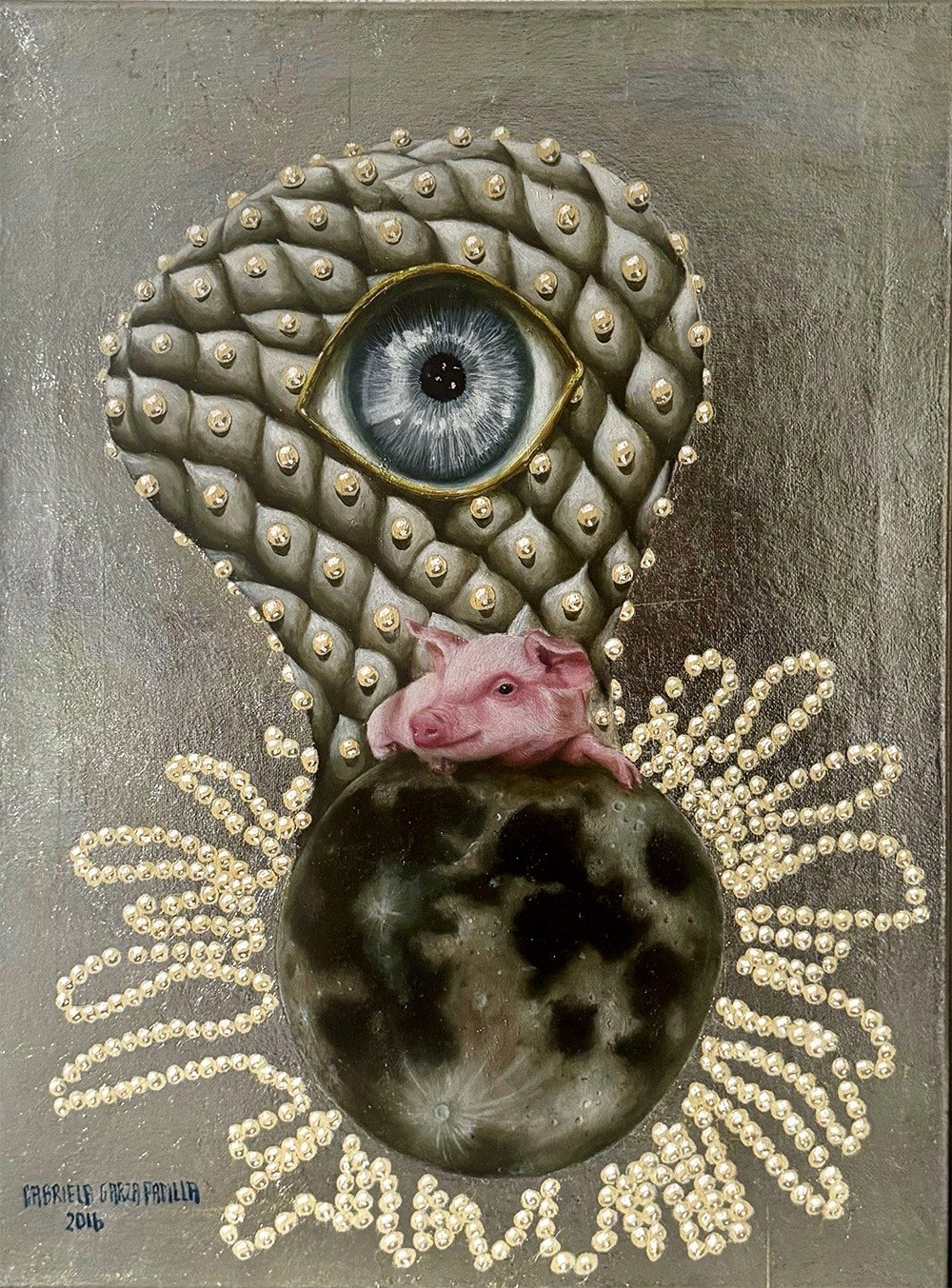 Ver Para Creer 
60 x 45 cms - Oleo s/hoja de aluminio s/tela  
 Inquire 