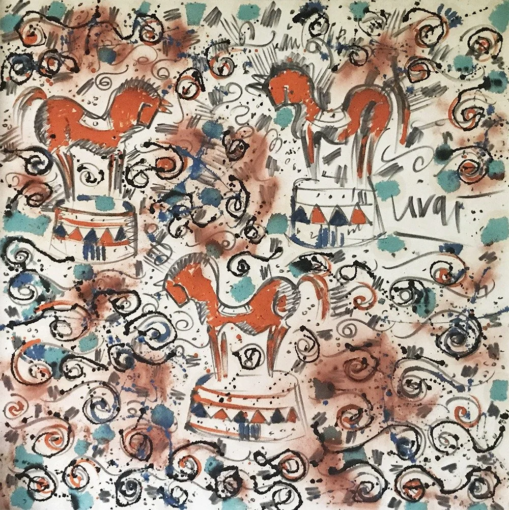 Caballos en Exhibición 
150 x 150 cms - Mixta s/tela  
 Inquire 