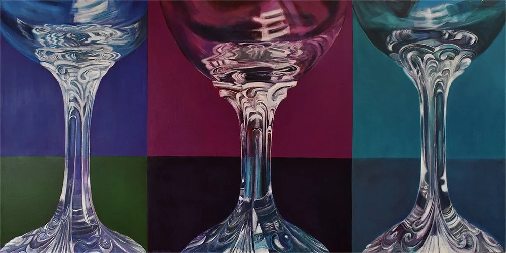 Juego de Copas 
100 x 200 cms - Temple y óleo s/tela  
 Inquire 