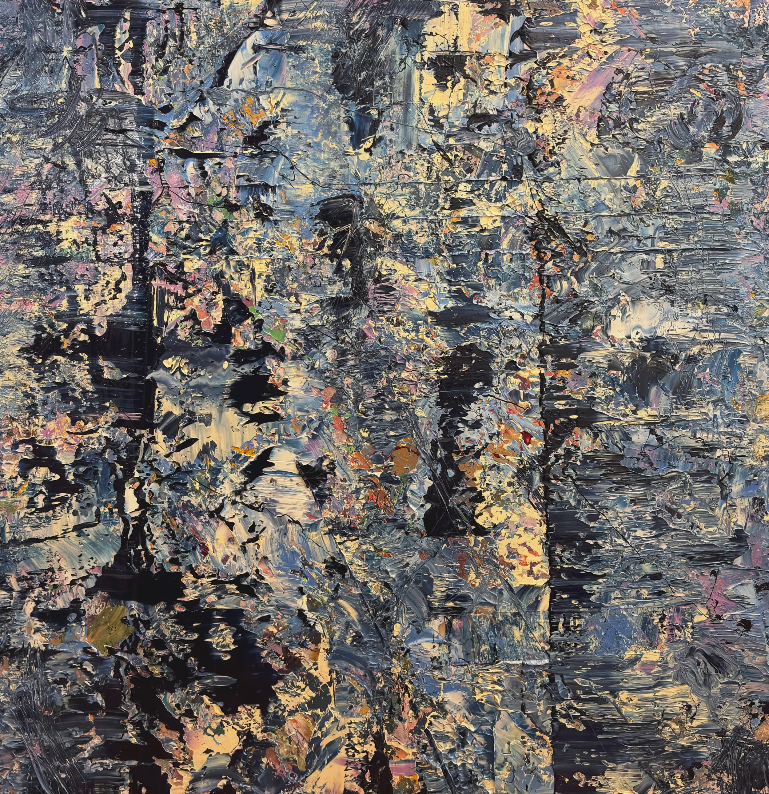 Guarded Peace 
100 x 100 cms Mixed on canvas  
 Inquire 