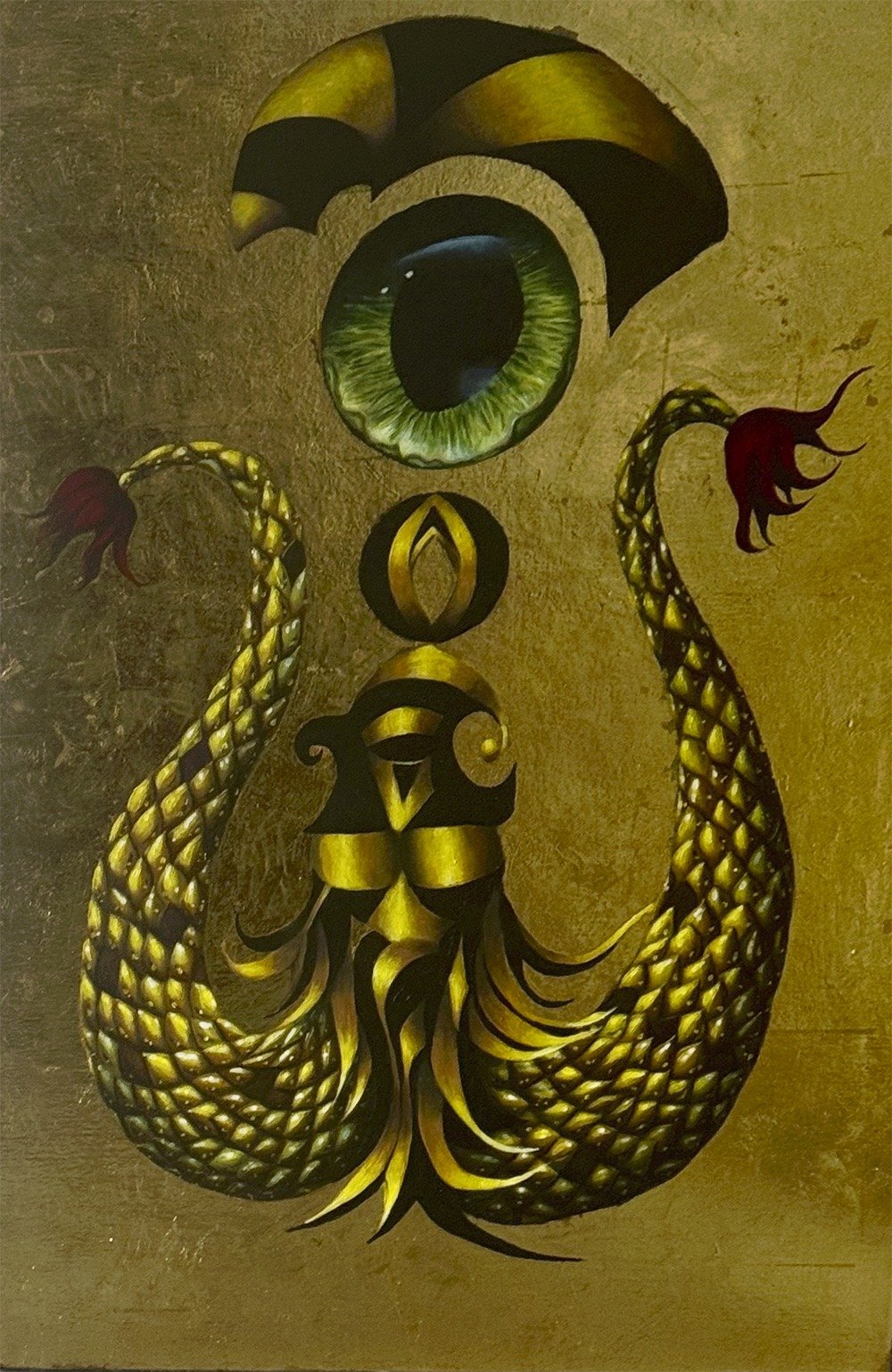 Sirena I 
90 x 60 cms - Oleo s/Hoja de aluminio dorada s/tela  
 Inquire 