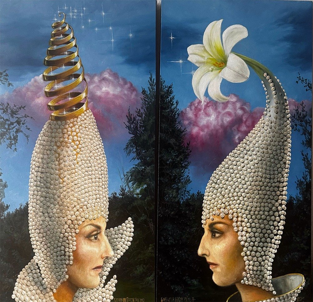 Emisor y Receptor 
40 x 80 cms c/u - Oleo s/tela  
 Inquire 