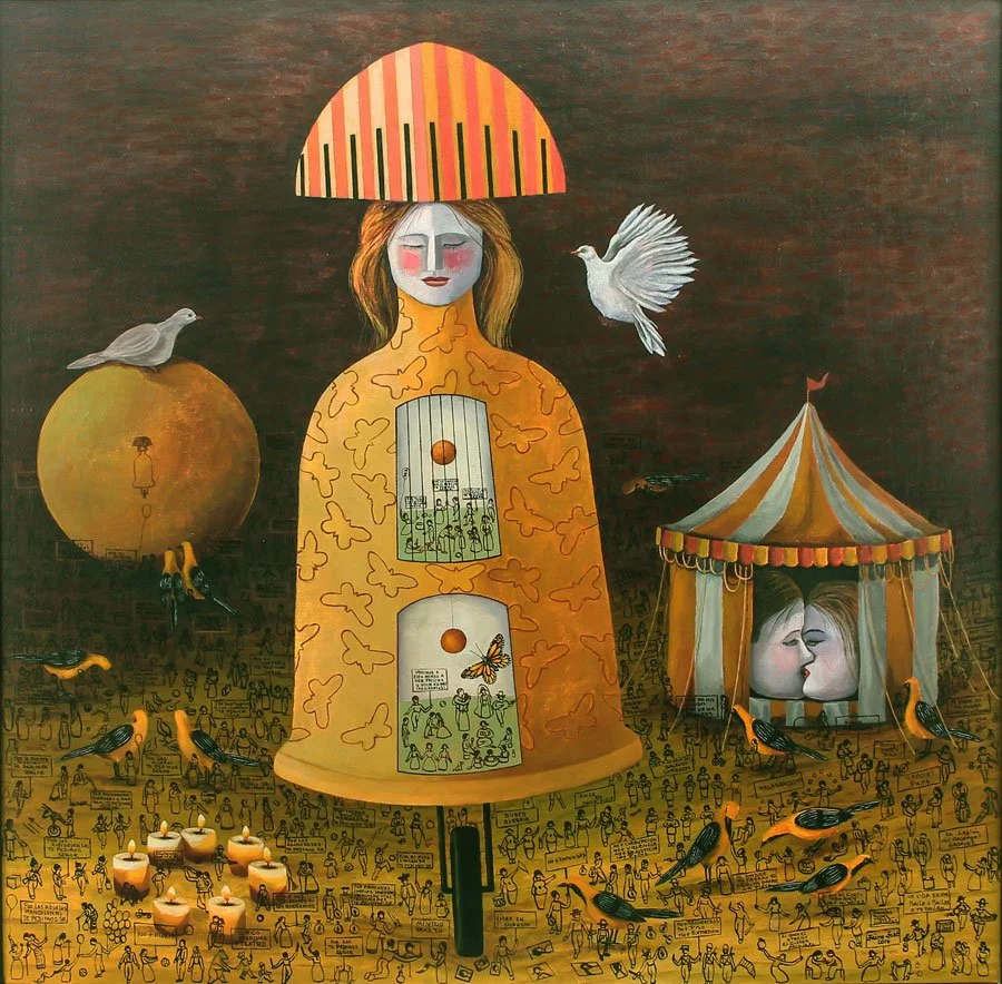 Plegaria de la Campana 
150 x 150 cms - Mixta sobre tela yute  
 Inquire 