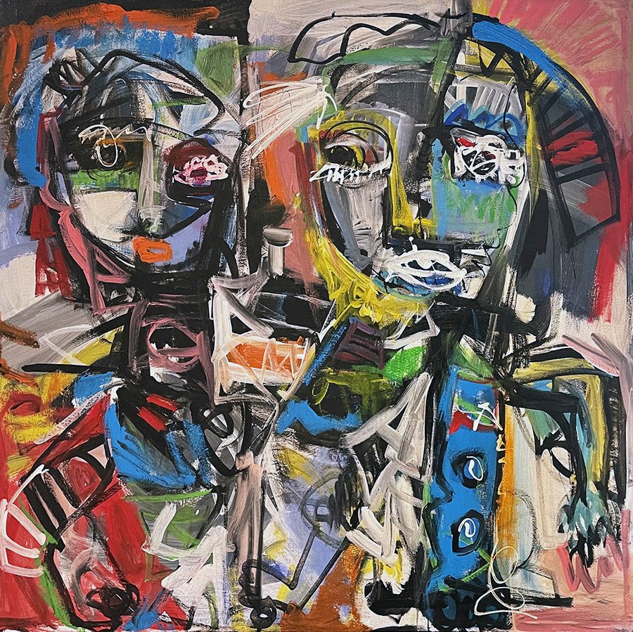 De la Serie Emparejados I 
100 x 100 cms - Mixta s/tela, 2023  
 Inquire 