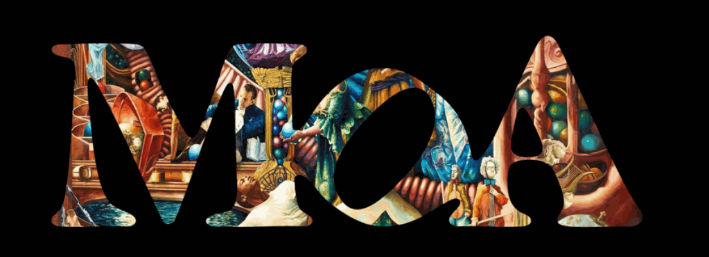 The word 'MOLA' decorated with colorful indigenous art motifs and patterns.