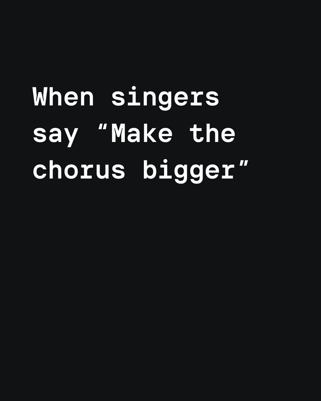 &ldquo;Bigger&rdquo; usually means emotional clarity.

Not volume.
Not density.
Emotion.

#ServeTheSong
#MusicalAwareness
#SongCentered
#MusicProducers
#MusicCreators