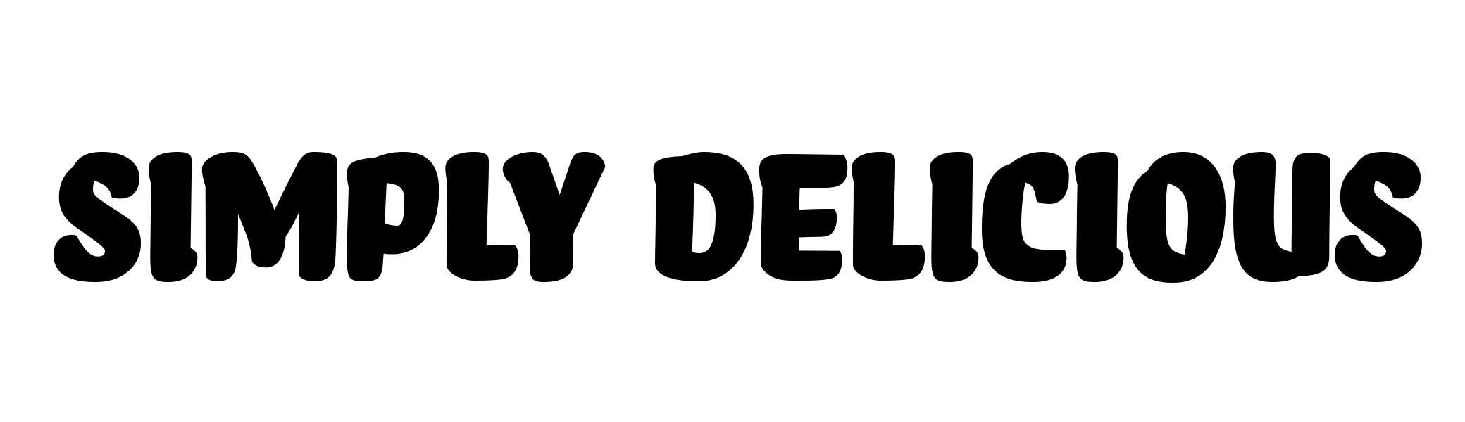 A black silhouette showing Simple Delicious