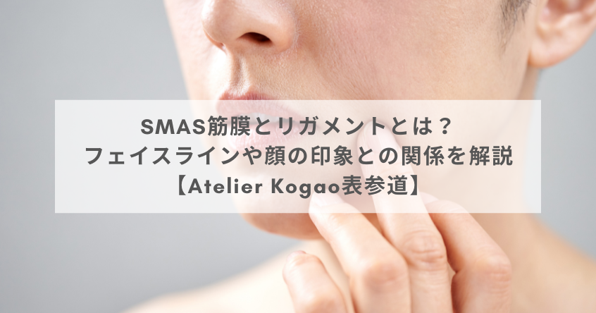 SMAS筋膜とリガメントがフェイスラインや顔の印象に与える影響を表現したイメージ