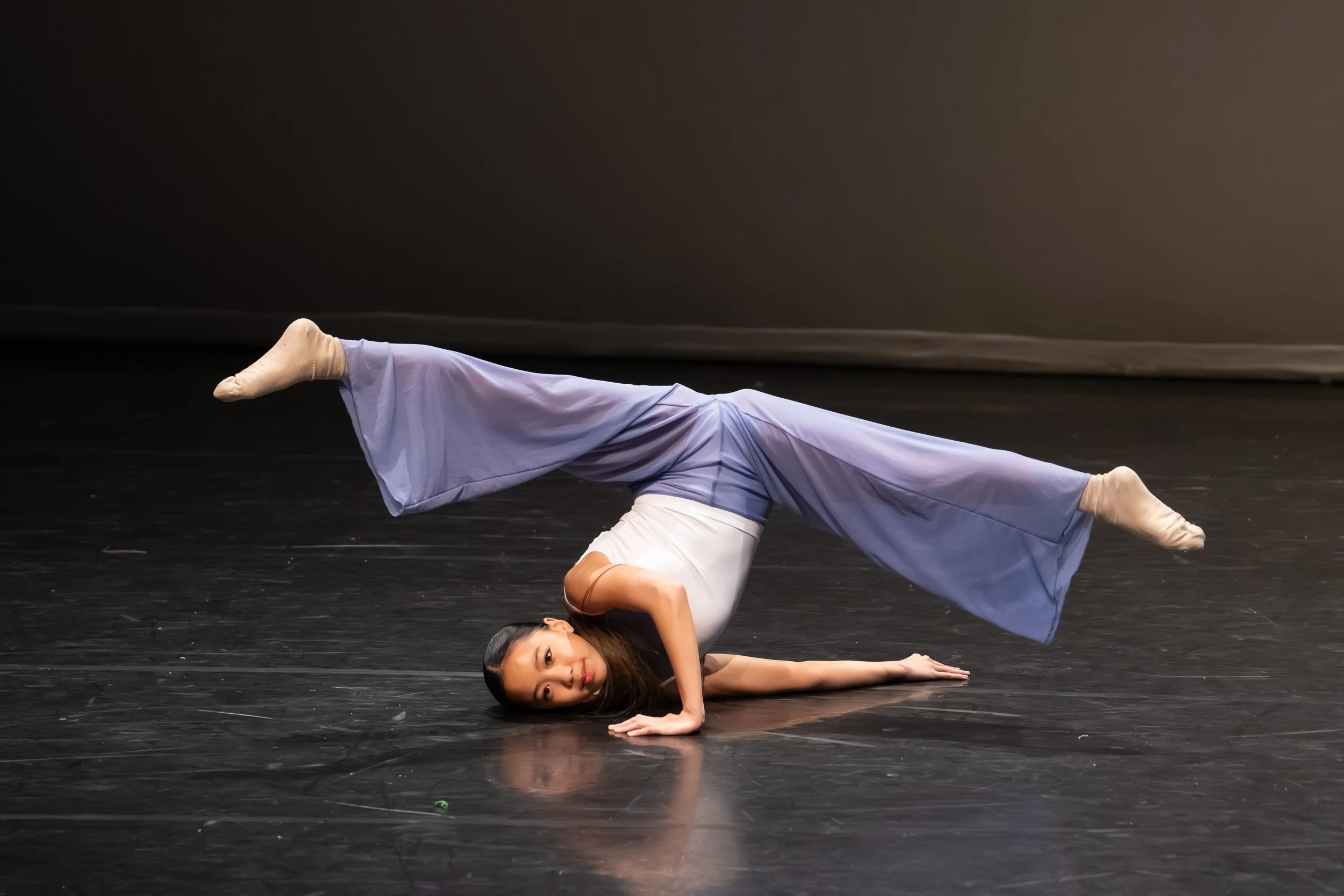 Contemporary dance photography showing dramatic floor movement in Port Moody | Tri City Dance Center