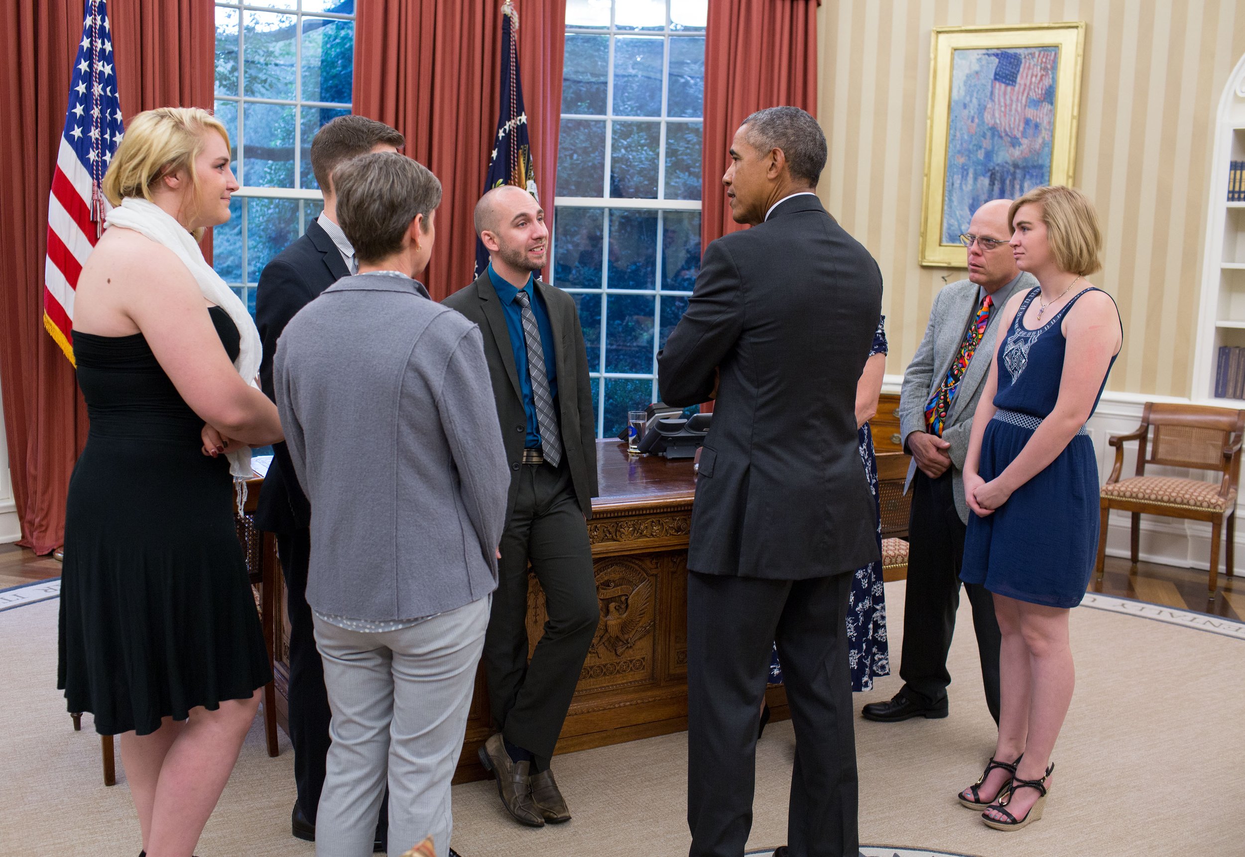 Dirk and his family visit with President Obama in the Oval Office