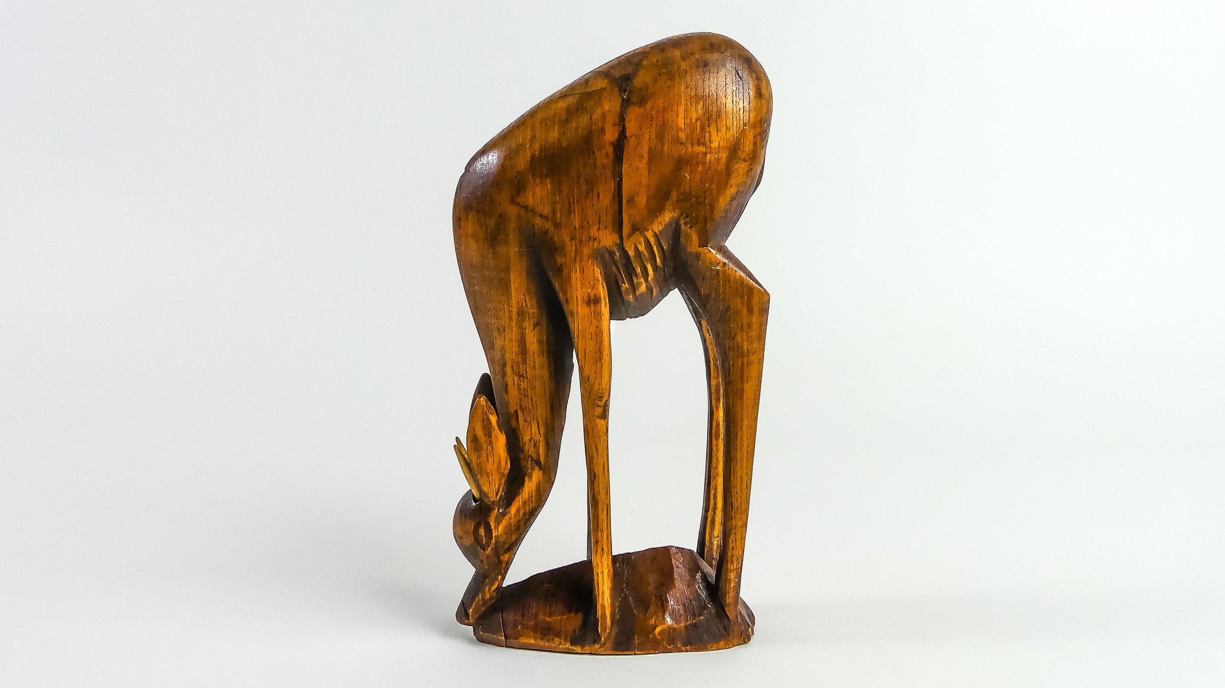 Vintage African Teak Gazelle Sculpture (30cm)