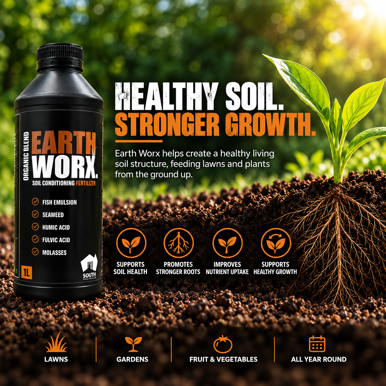 Earth Worx for healthier soil and stronger lawn growth