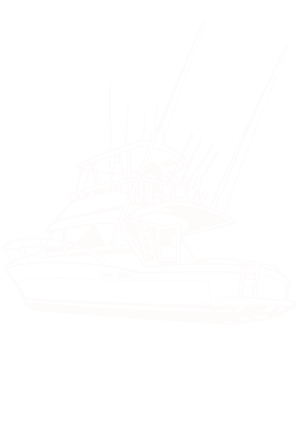 Line drawing of a yacht with multiple masts and rigging against a black background.