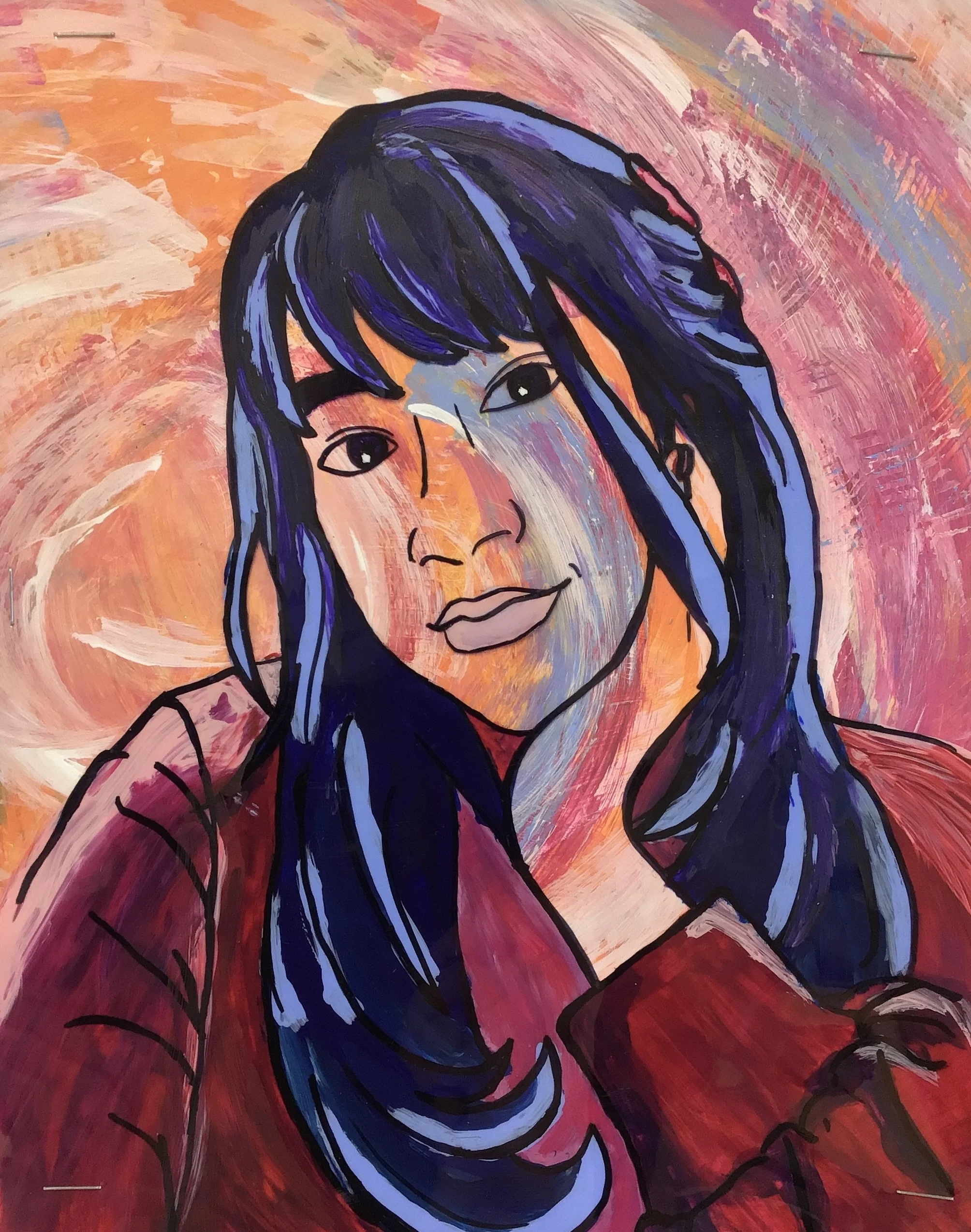 Reverse Acetate Self-Portraits