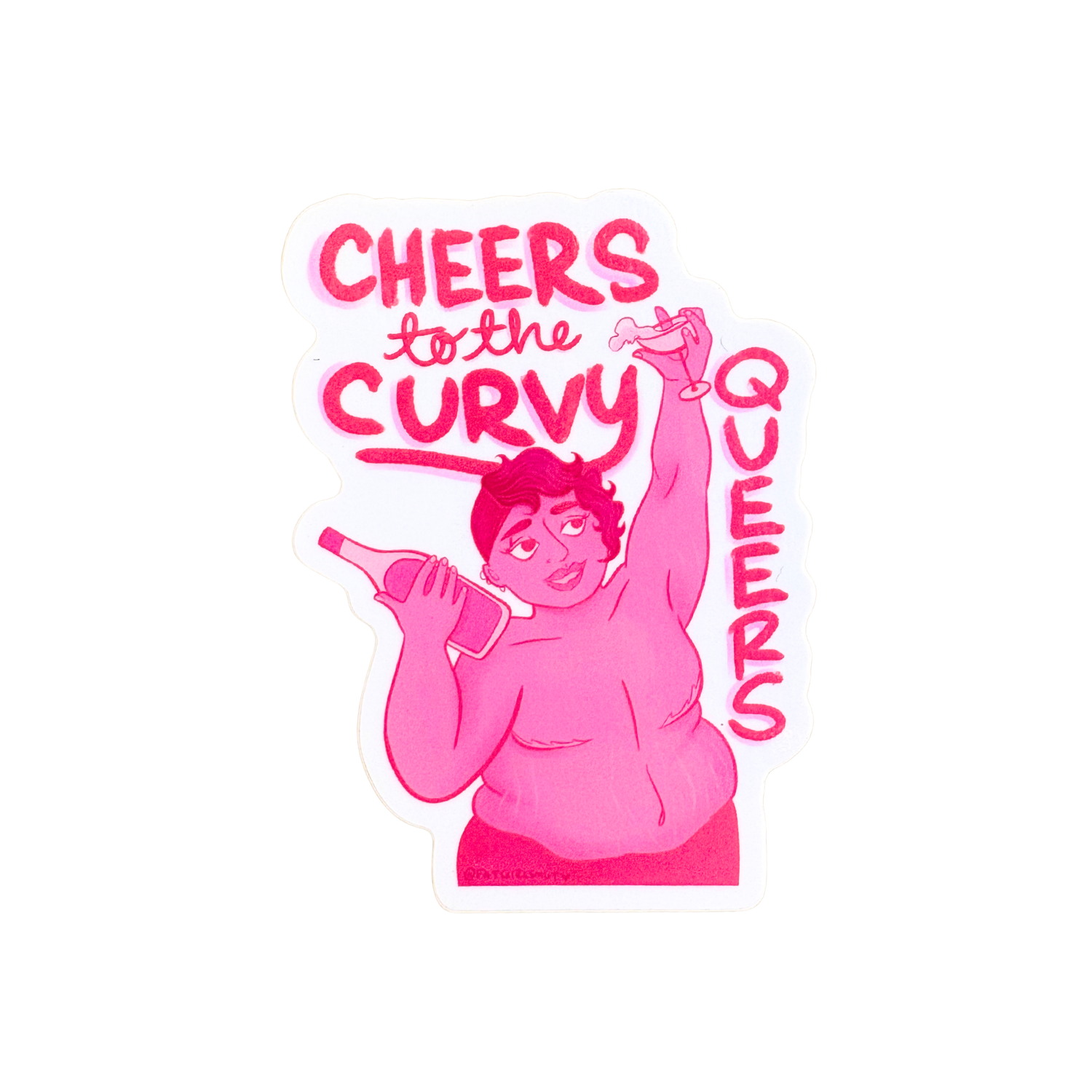 Cheers to the Curvy Queers Sticker