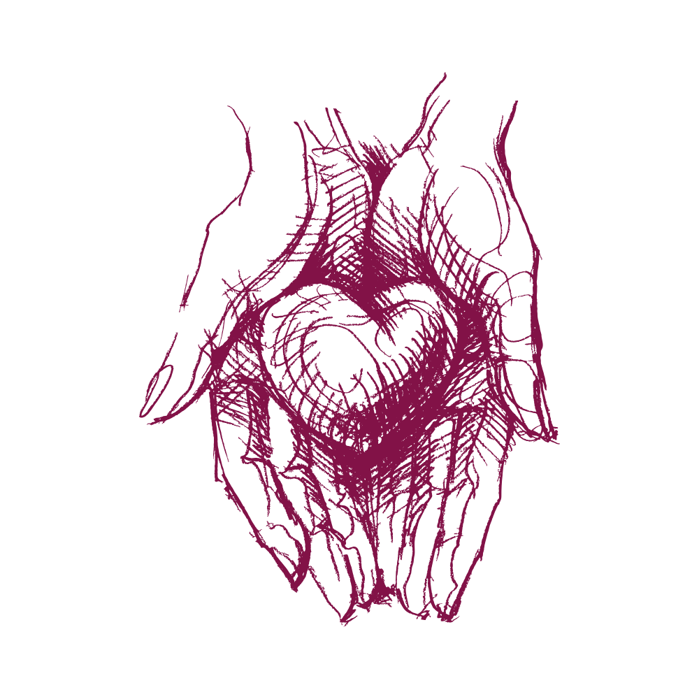 Geometric drawing of an outline square with sections divided by vertical, horizontal, and circle lines.