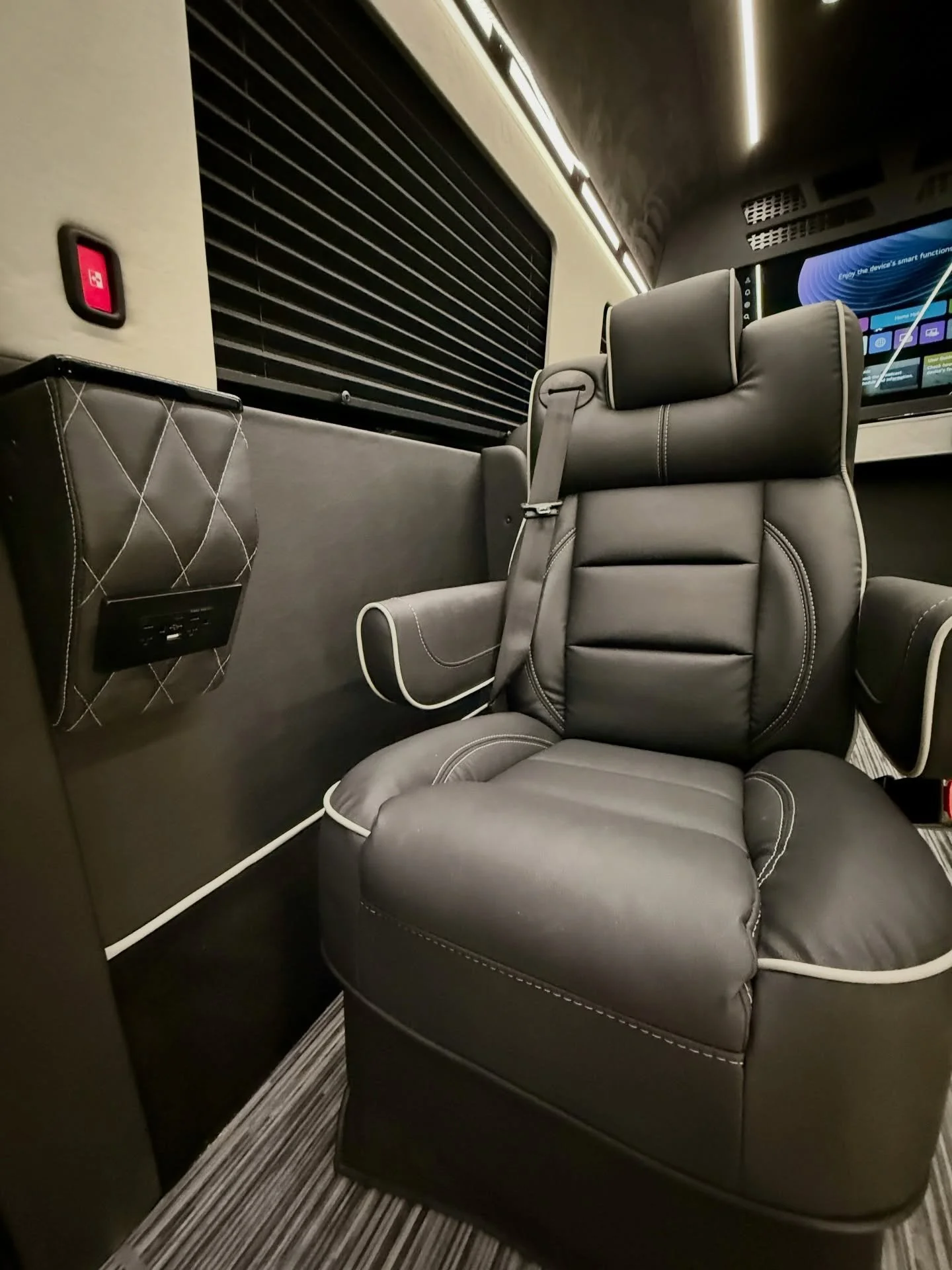 Comfort meets function.
Captain&rsquo;s chair seating, floating cupholder, 110 outlets, and USB charging all built in so the ride works as hard as you do.

Call us to build your custom Sprinter.

#CustomSprinter #ExecutiveVan #MercedesSprinter #Sprin