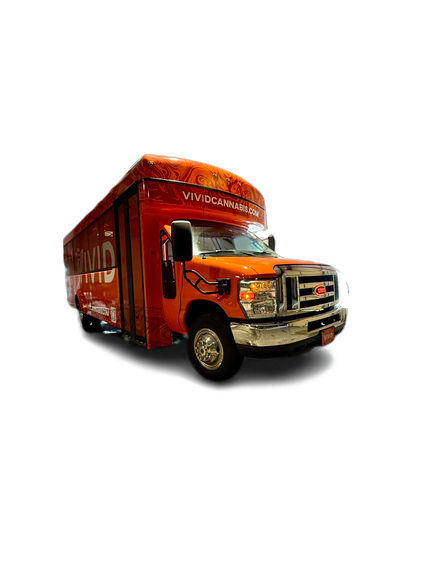 Trade show vehicle. Marketing brand vehicle