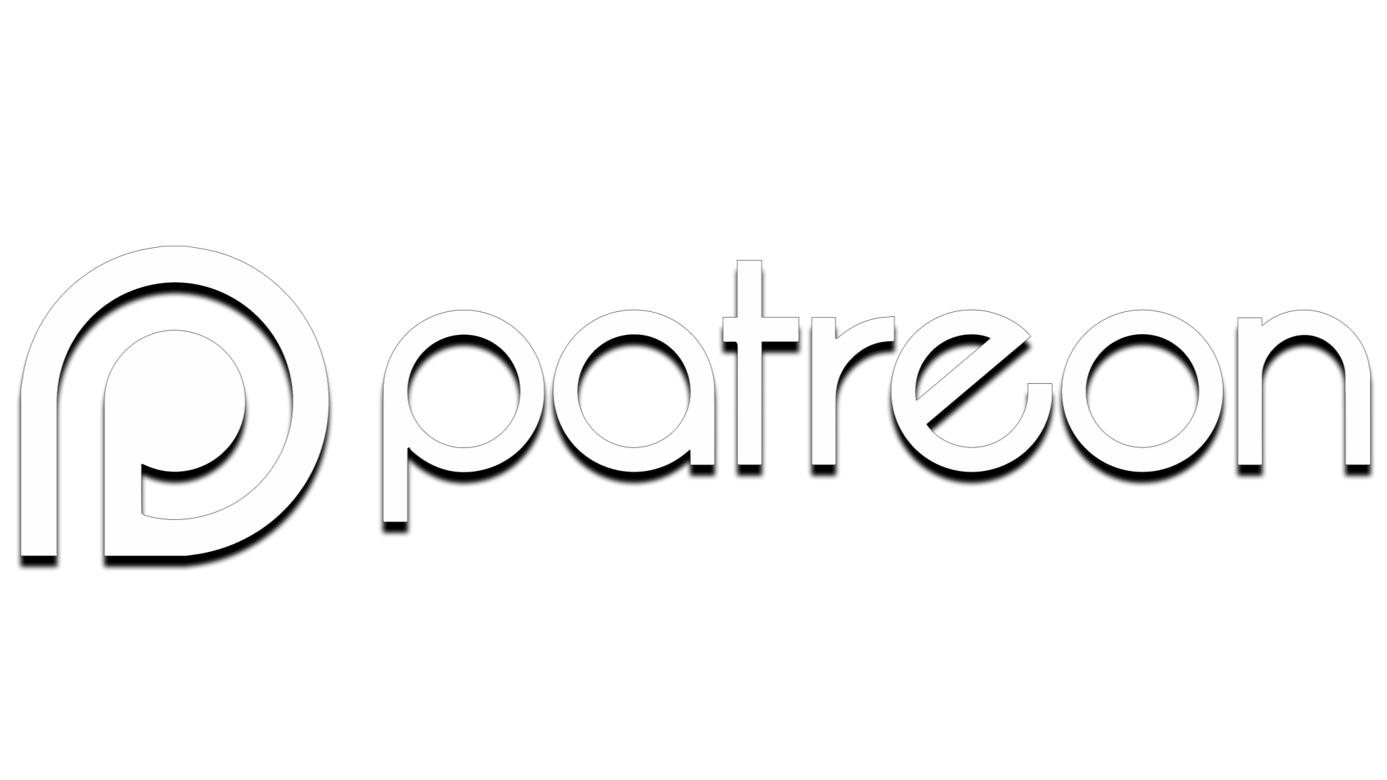 The Patreon logo with a black background, white text, and a red underline.