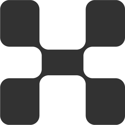 A black and gray symmetrical geometric pattern with rounded rectangular shapes.