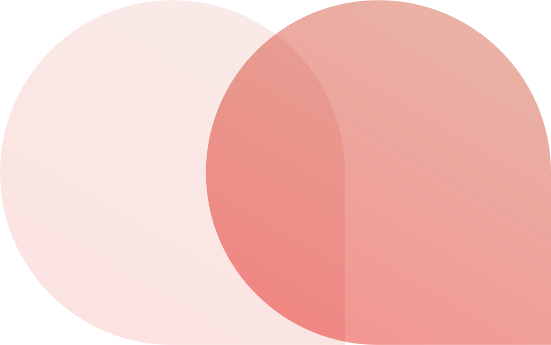 Overlapping pink and peach circles with a gradient background