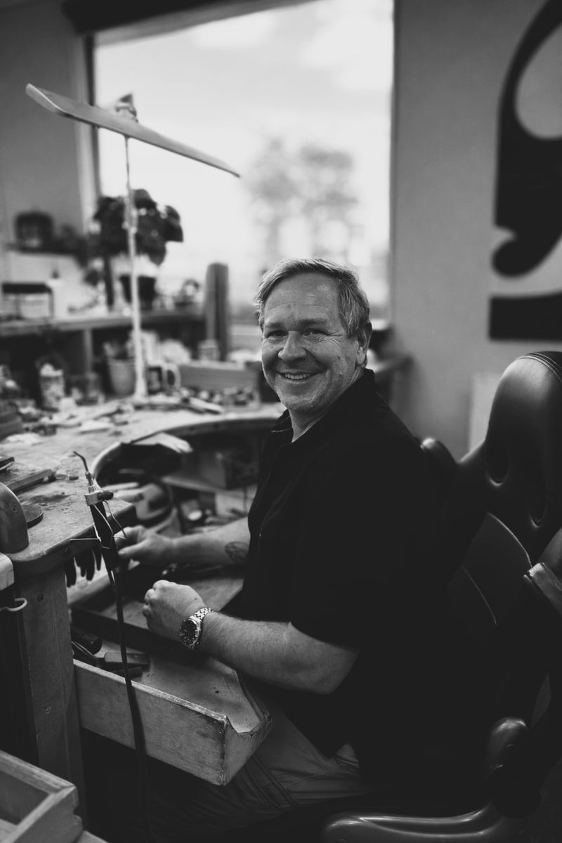 Jason Sallaway in his workshop.