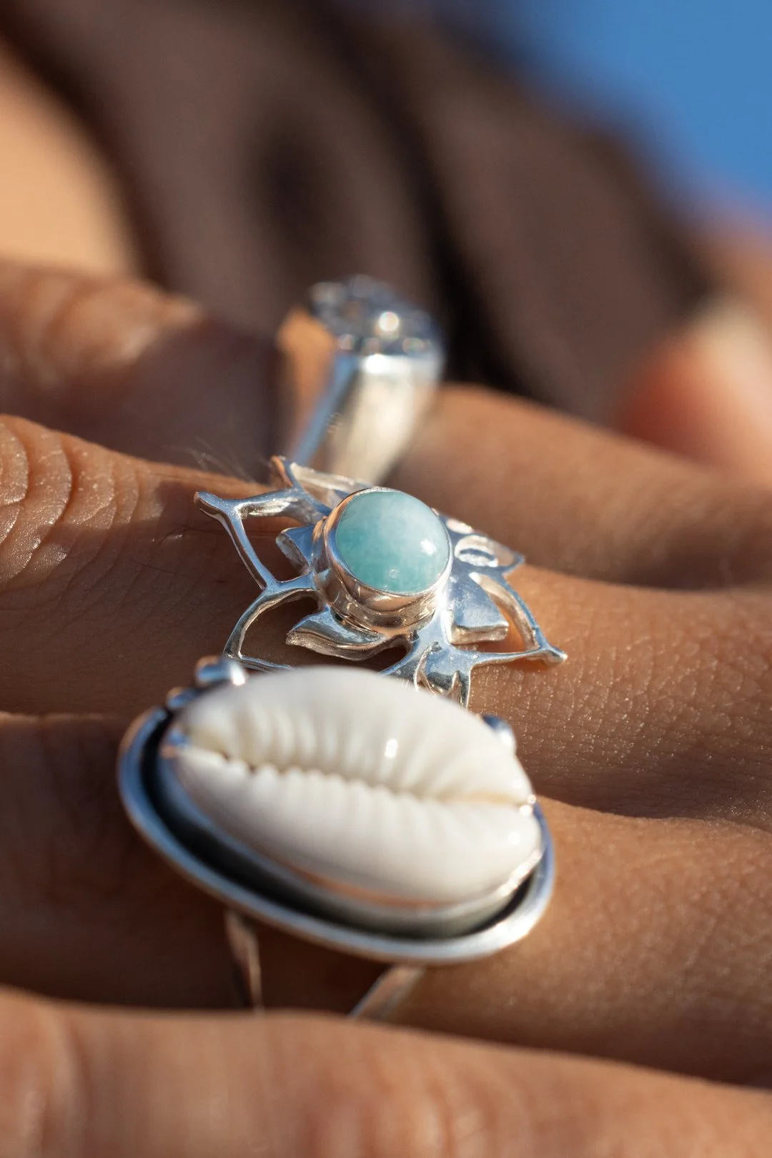 Lotus Larimar Ring