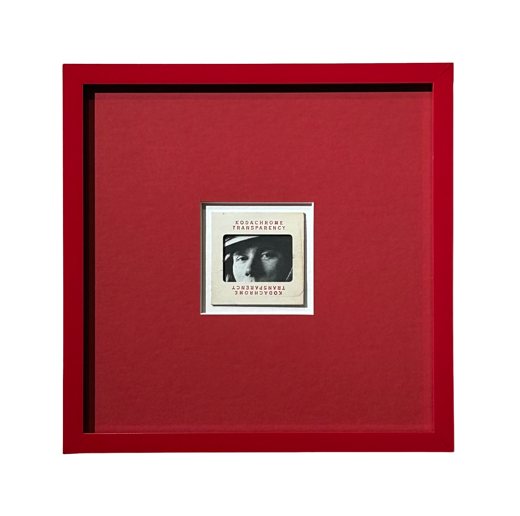 "eyes", 2025.
collage on mat board in metal frame.
artist: gray flood