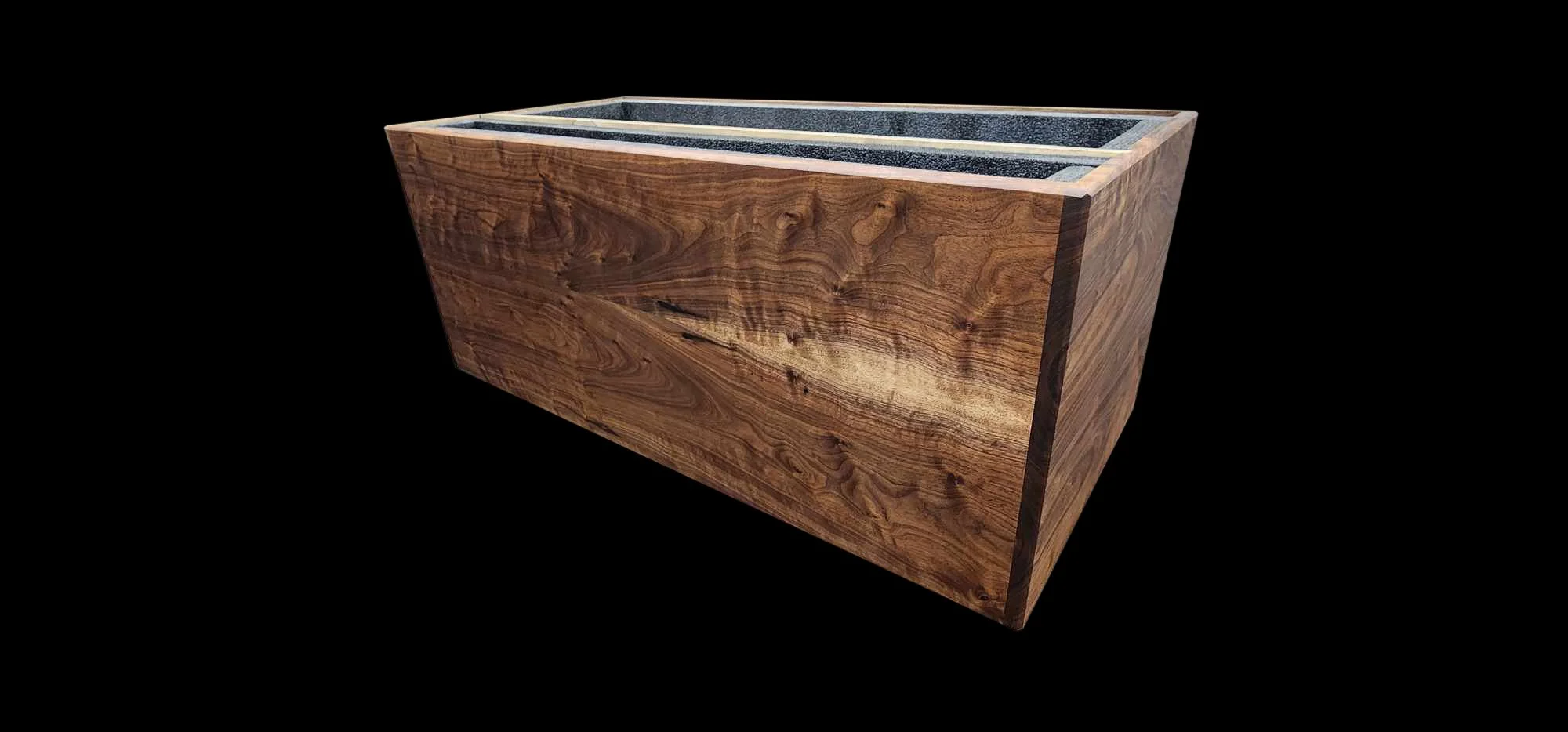 Curly Black Walnut box to store gaming/dining table leaves