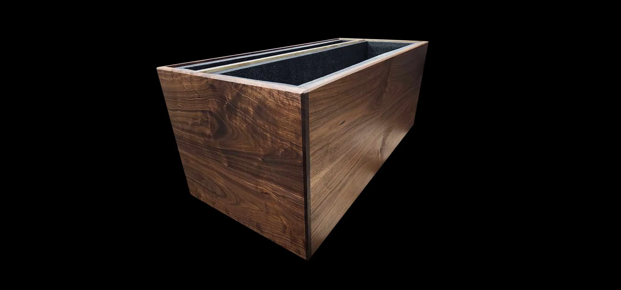 Curly Black Walnut box to store gaming/dining table leaves