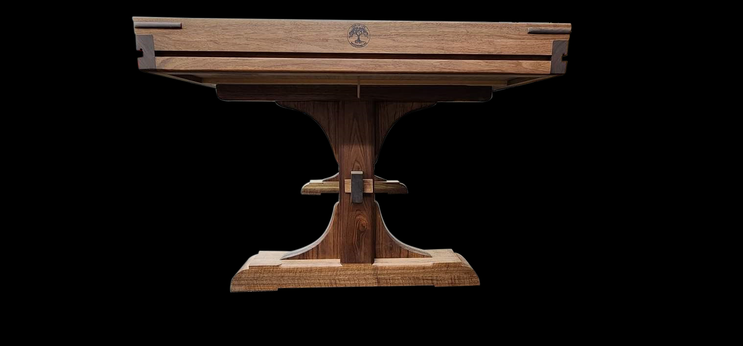 Curly Black Walnut Trestle gaming/dining table
