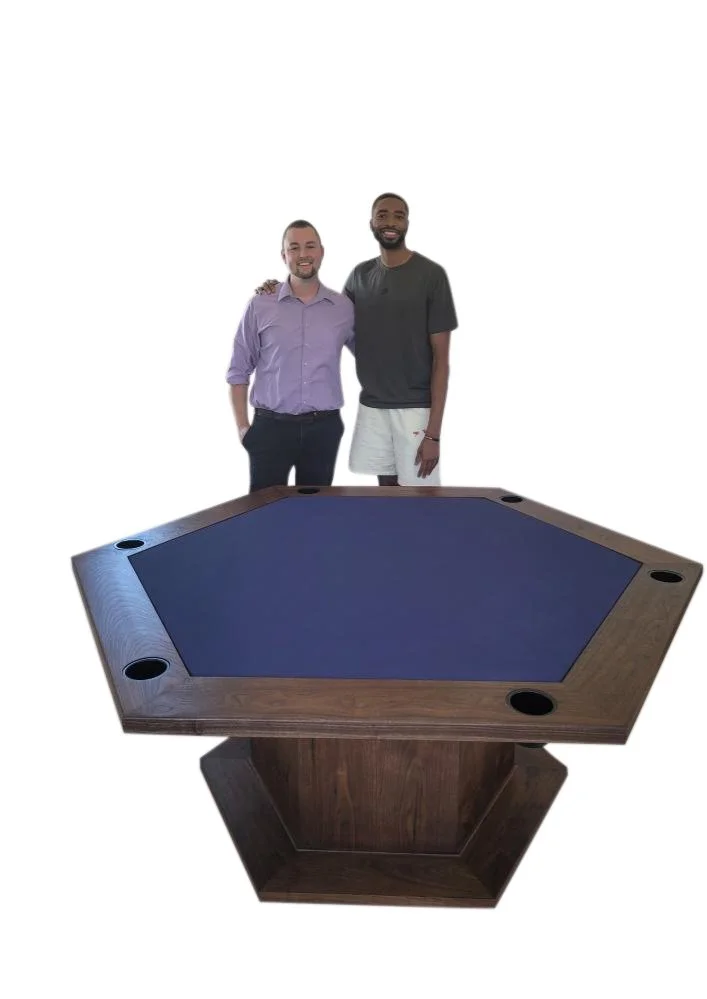 Walnut Hexagon Poker table for NBA star Mikal Bridges